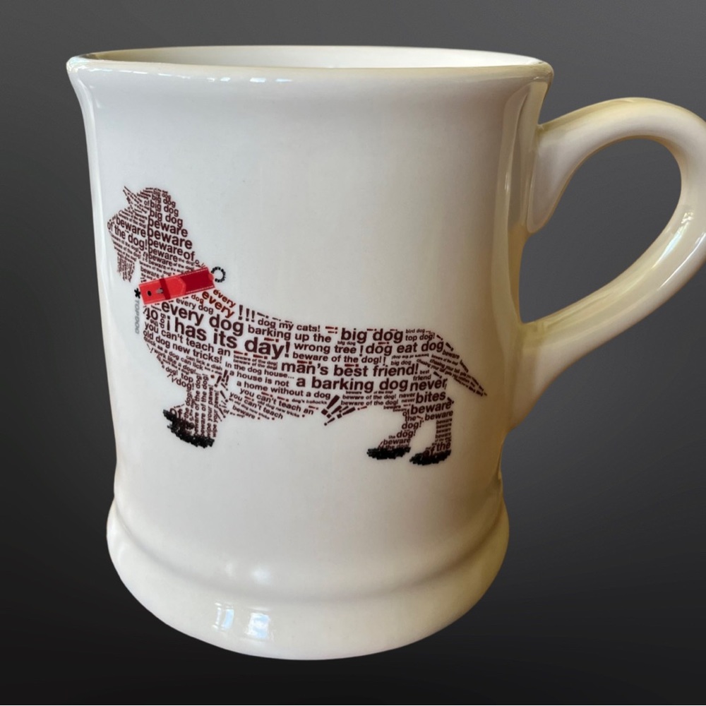Collectible Dog Mug Antique Style with Catchy Canine Quotes by Magenta
